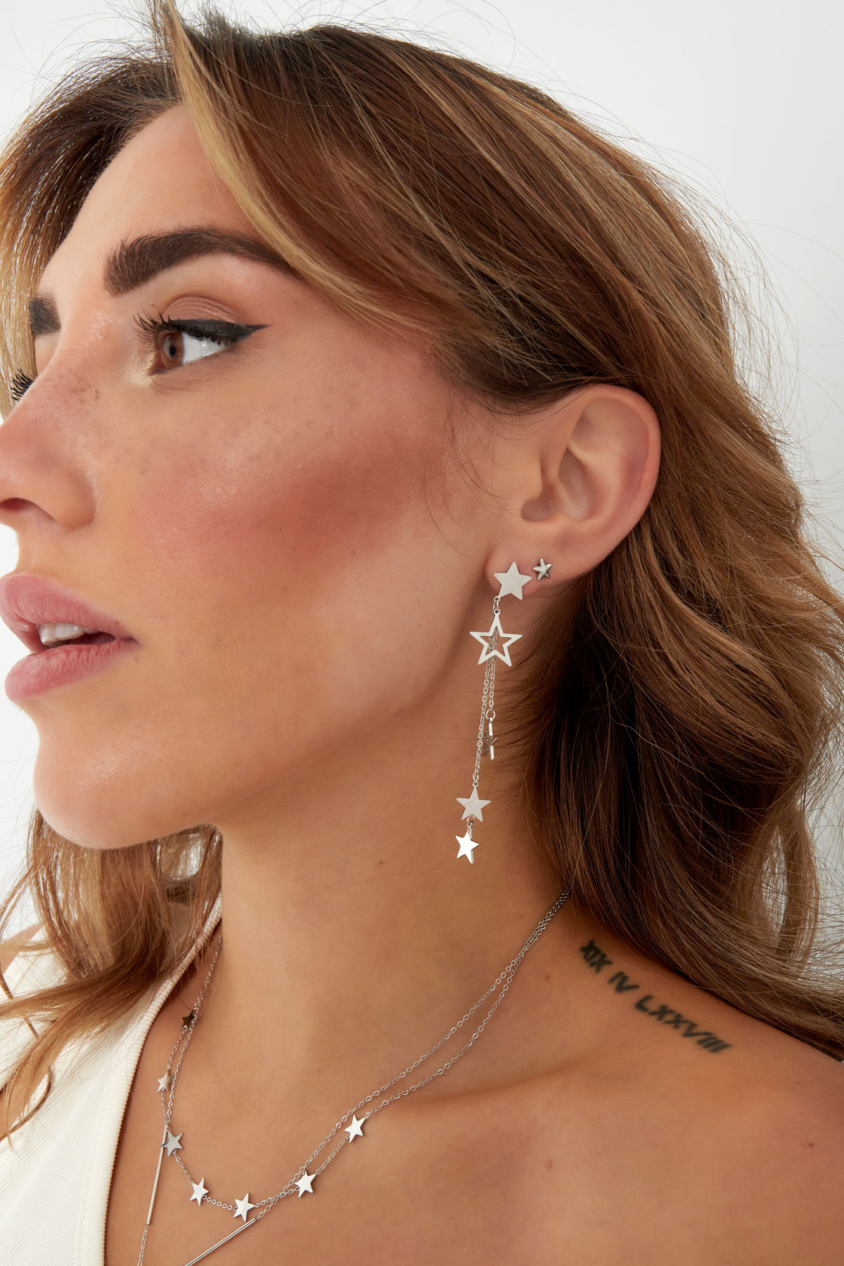 Ohrringe Sterne & Halskette – Silber h5 Bild2