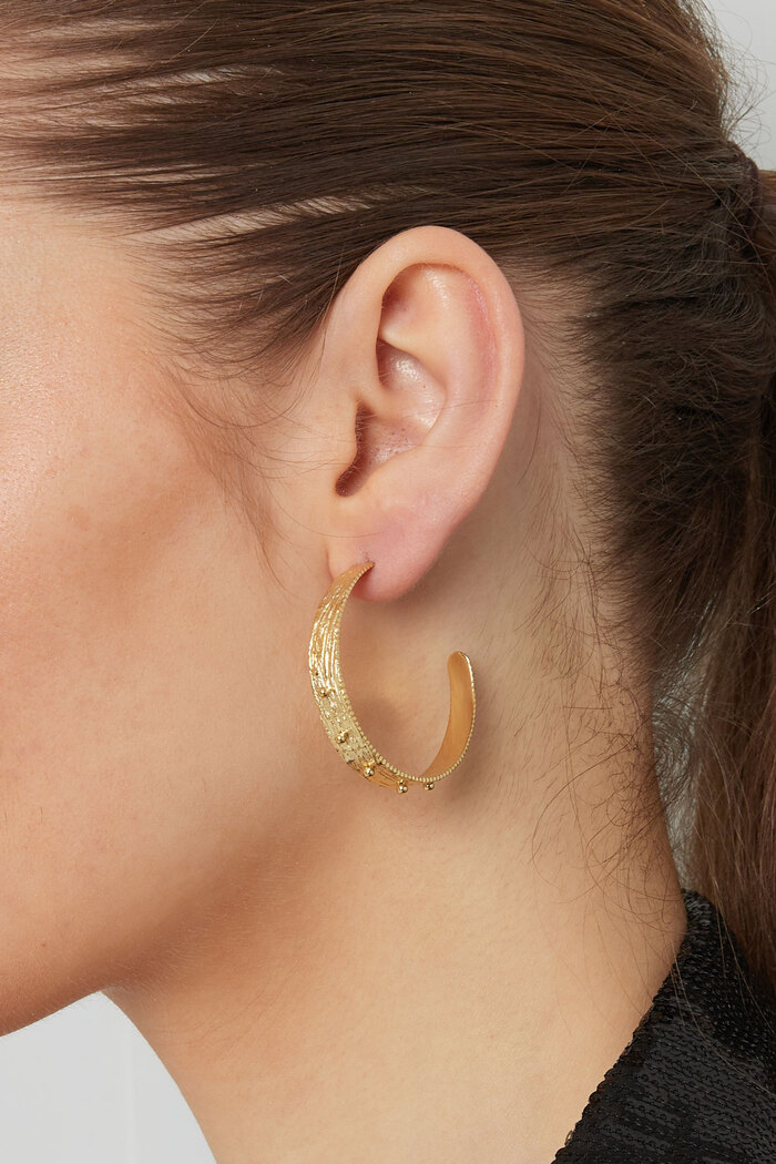 Boucles d'oreilles clous lune - doré Image3