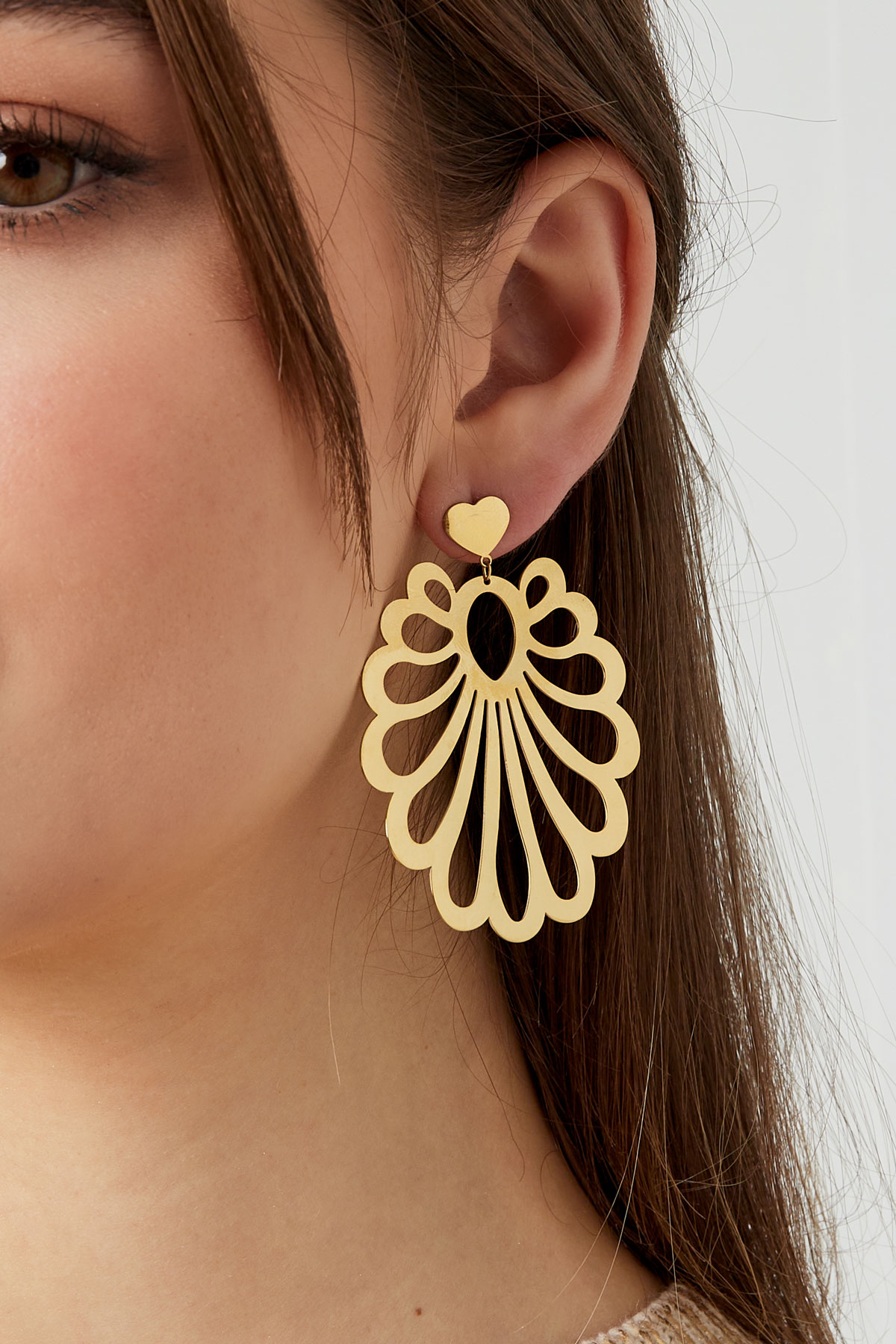 Earrings festive pattern - gold Picture3