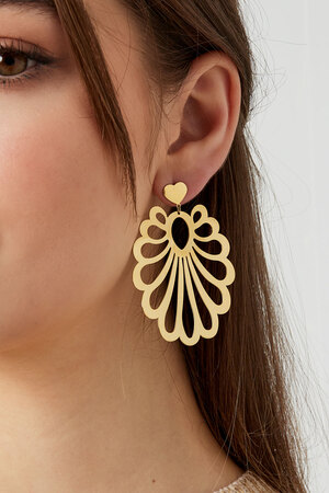 Earrings festive pattern - gold h5 Picture3
