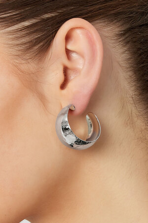 Boucles d'oreilles brossées larges - argent h5 Image3