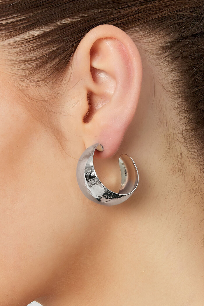 Ohrringe breit gebürstet - Silber Bild3