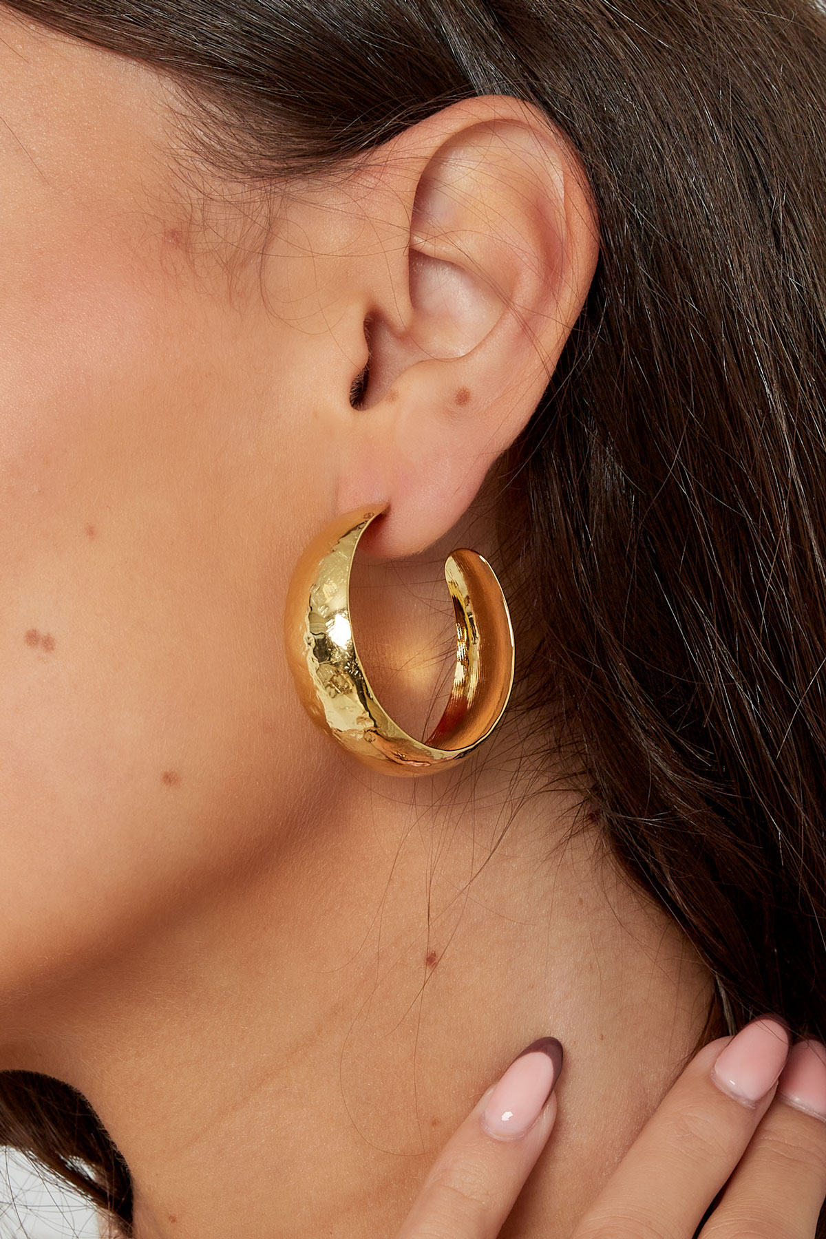 Earrings subtle structure - gold h5 Picture3