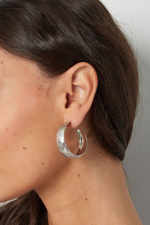 Earrings striped structure - silver h5 Picture3