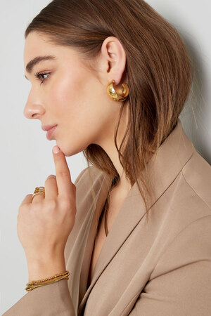Earrings brushed - gold h5 Picture5