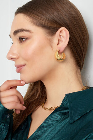 Earrings ribbed structure - gold h5 Picture4