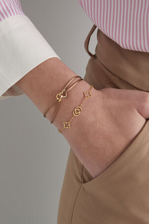 Bracelet satin connecté coeur - marron h5 Image2