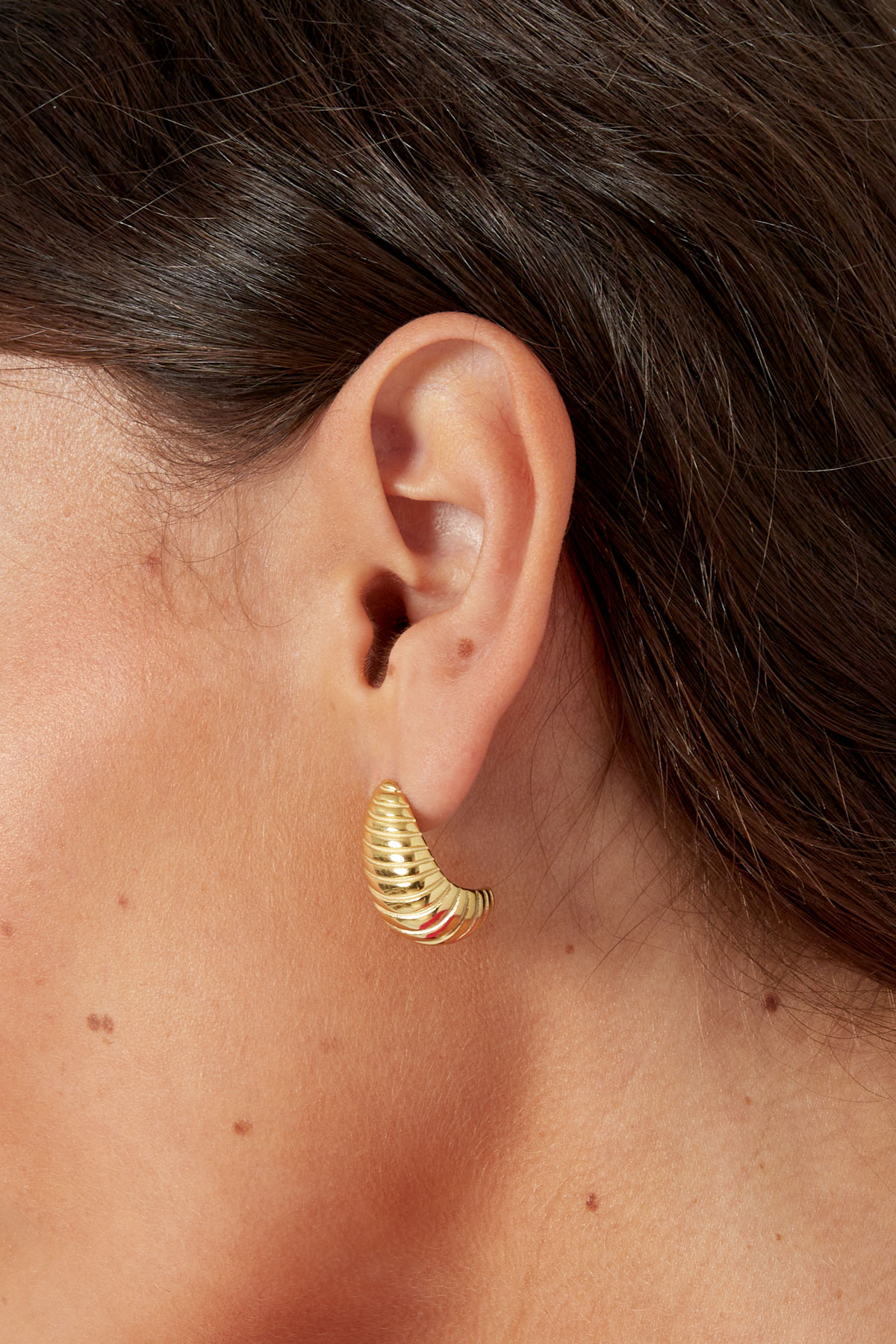Half croissant earring - gold h5 Picture3