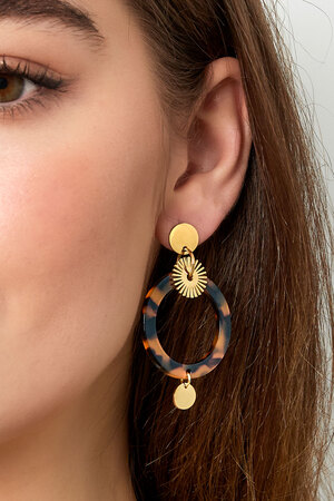 Circle earrings with print - gold h5 Picture3
