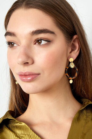 Circle earrings with print - gold h5 Picture4