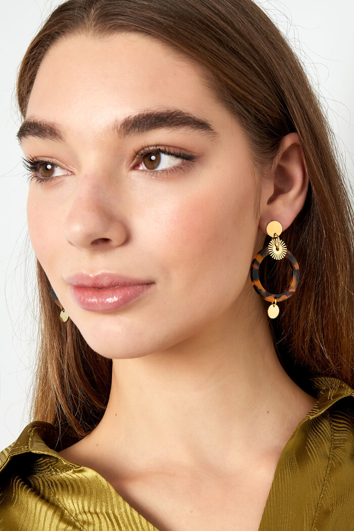 Circle earrings with print - gold Picture4