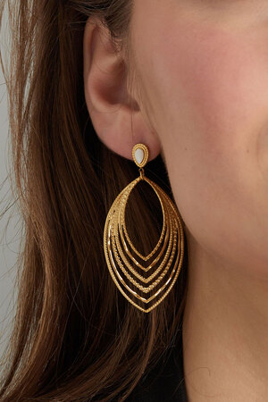 Earrings oval party - gold h5 Picture3