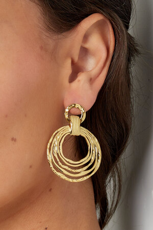 Boucles d'oreilles cercles - doré h5 Image3