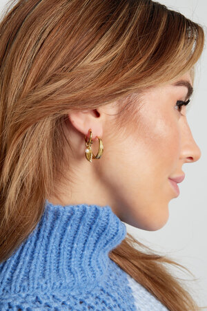 Boucles d'oreilles feuilles avec perles - argent h5 Image2