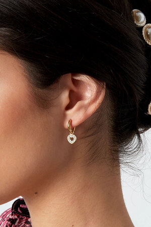 Earrings cute heart - gold h5 Picture3