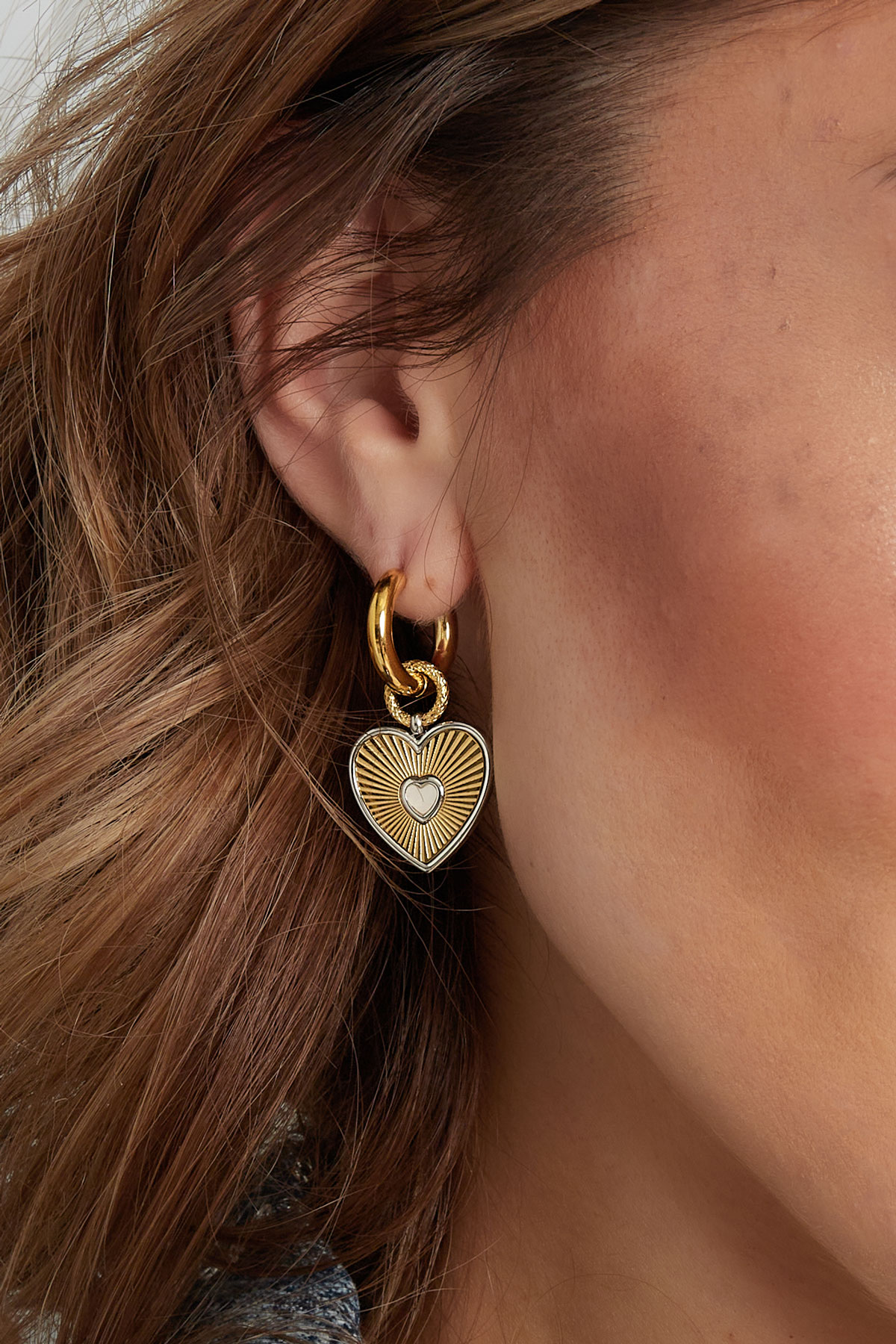Earrings hearts - gold/silver Picture3