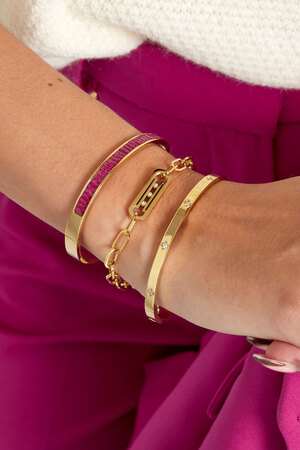 Bracelet maillons avec pierres - doré h5 Image2