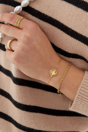 Bracelet double clover - gold h5 Picture2