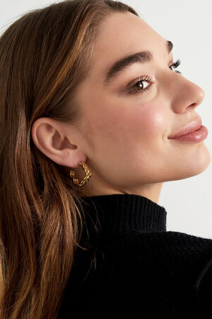 Earrings flower link in link - gold h5 Picture2