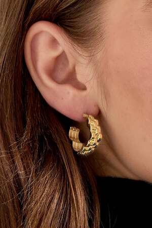 Earrings flower link in link - gold h5 Picture3