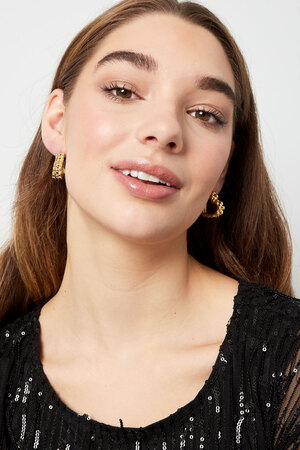 Earrings heart link in link - gold h5 Picture2