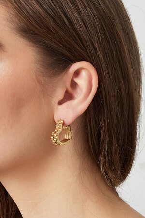 Boucles d'oreilles coeur lien en maillon doré h5 Image3