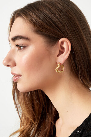 Earrings heart link in link - gold h5 Picture4