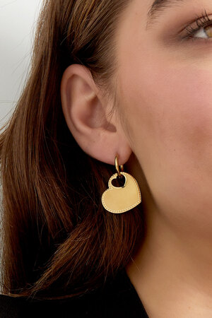 Ohrringe mit Herzanhänger – Gold h5 Bild3