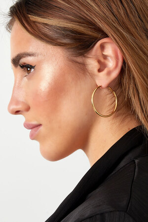 Earrings basic medium - gold h5 Picture4