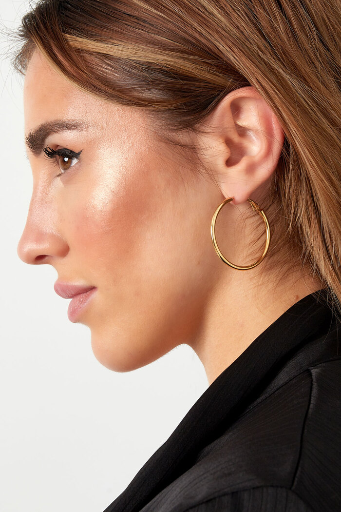 Earrings basic medium - gold Picture4