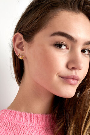 Vintage stud earrings - powder pink h5 Picture2