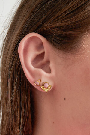 Vintage stud earrings - powder pink h5 Picture3