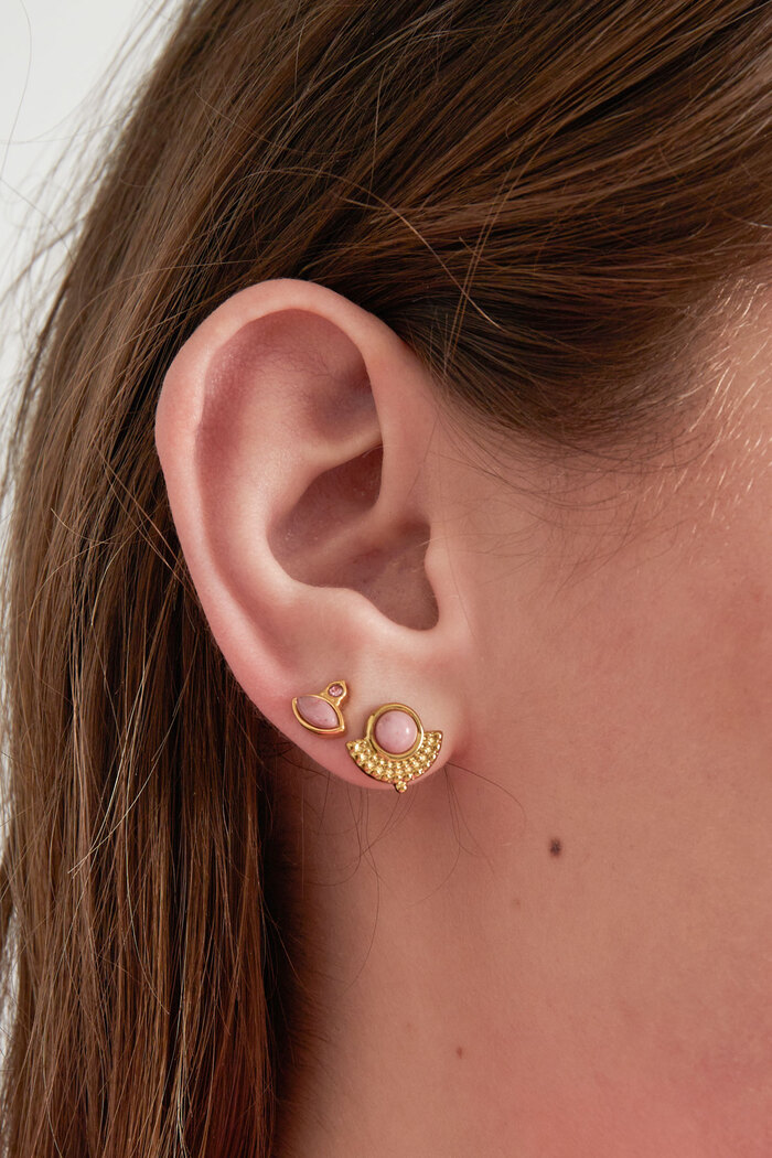 Vintage stud earrings - pink Picture3
