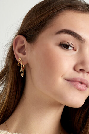 Classic natural stone earrings - pink gold h5 Picture2