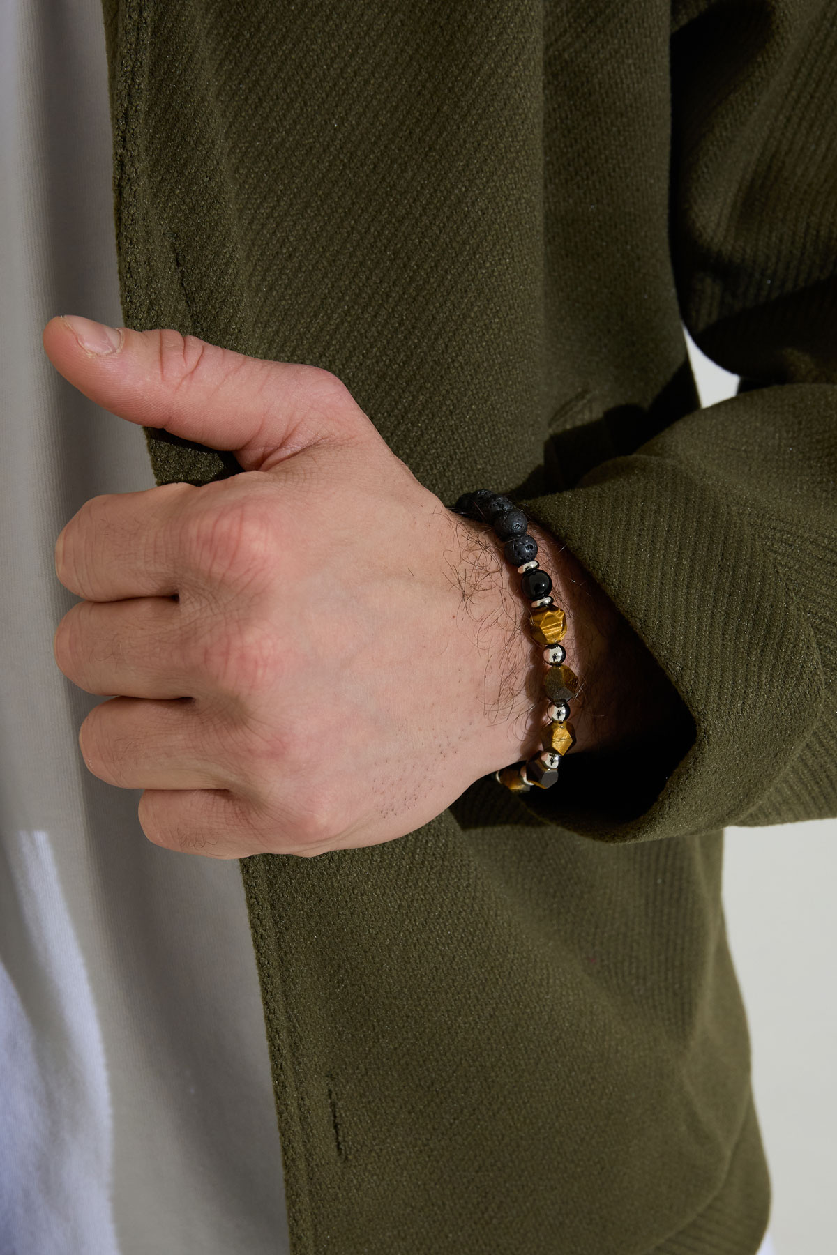 Men's bracelet beads black/color - gray Picture5