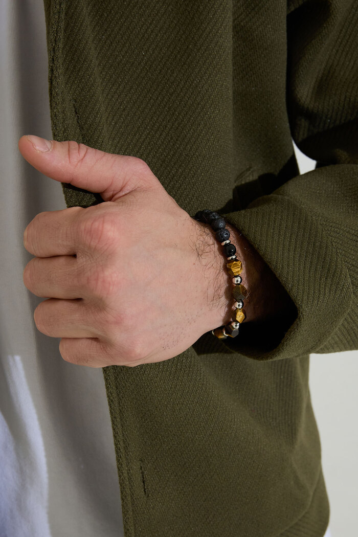 Bracelet homme perles noir/couleur - marron Image5