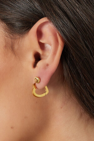 Basic earrings heart small - gold h5 Picture3