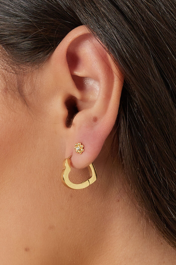 Basic heart earrings medium - gold  Picture3