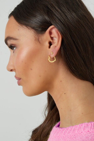 Boucles d'oreilles coeur basiques medium - doré  h5 Image4