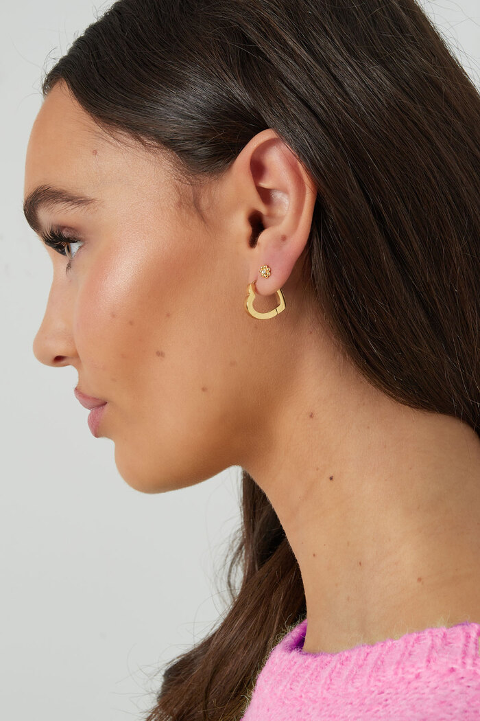 Basic heart earrings medium - silver Picture4