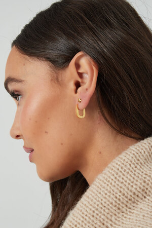Basic ovale oorbellen klein - goud  h5 Afbeelding4
