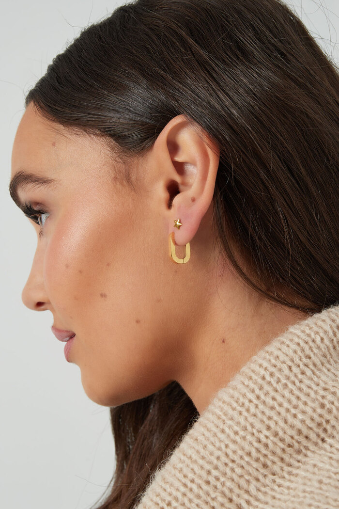 Einfache ovale Ohrringe klein – Gold  Bild4