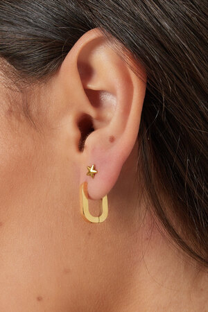 Basic ovale oorbellen klein - goud  h5 Afbeelding3