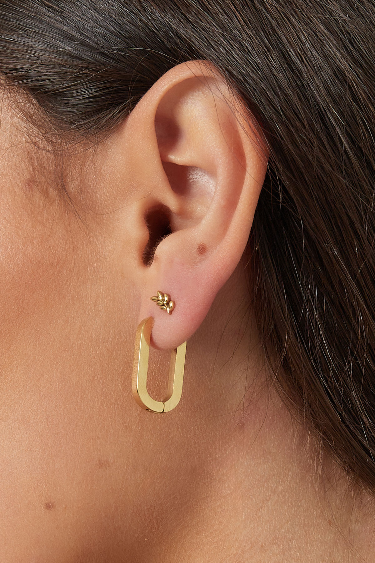 Einfache ovale Ohrringe mittelgroß – Silber h5 Bild3