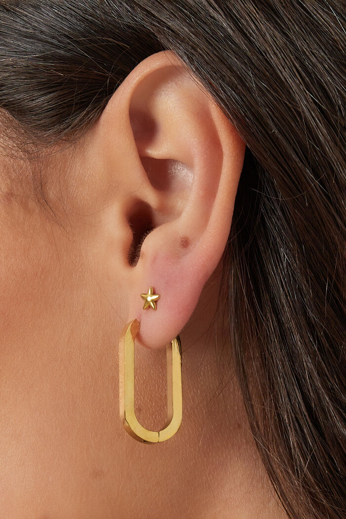 Basic ovale oorbellen groot - goud Afbeelding3