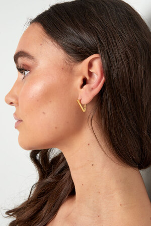 Boucles d'oreilles triangle basiques - doré  h5 Image4