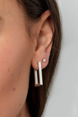 Einfache rechteckige Ohrringe groß – Gold  h5 Bild3