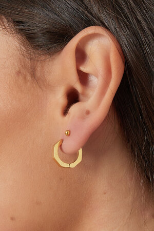 Klassieke ronde oorbellen klein - goud  h5 Afbeelding3