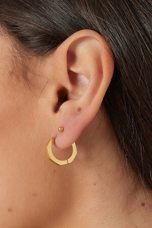 Klassieke ronde oorbellen medium - goud  h5 Afbeelding3