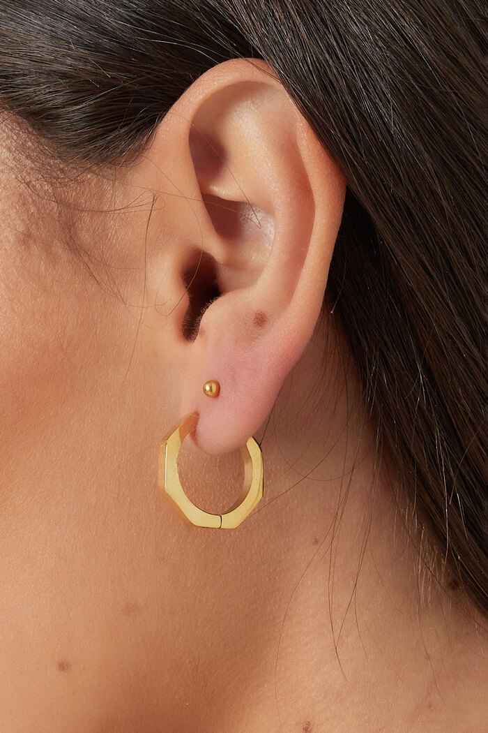 Klassische runde Ohrringe groß – Gold  Bild3